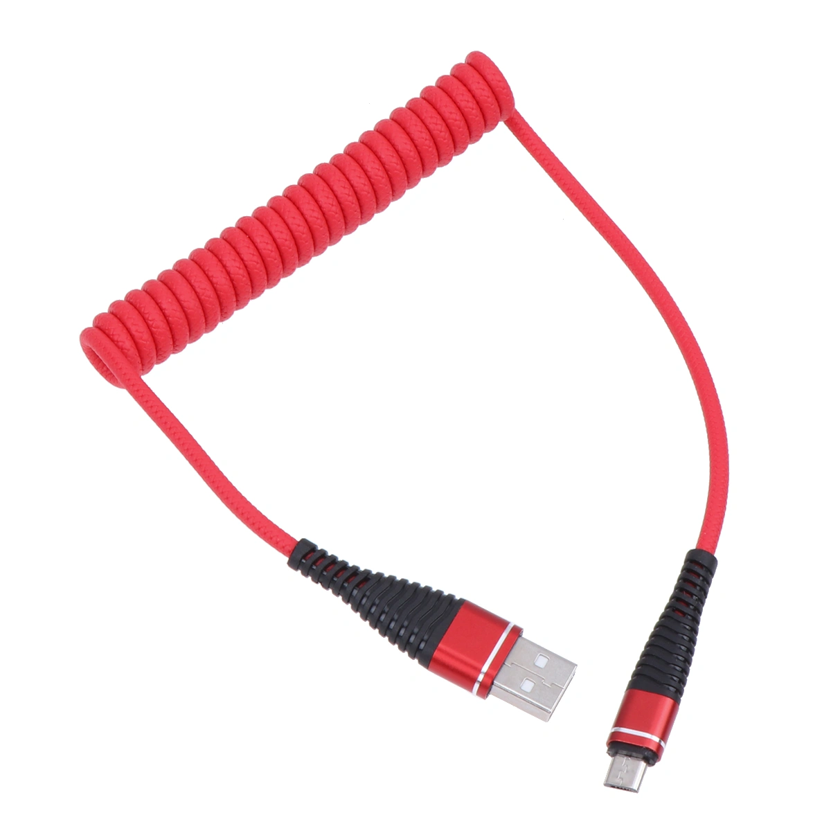 Telescopic Mobile Phone Charging Cable Portable Data Line Useful Data Transmission Charger for Android (Android, Red)