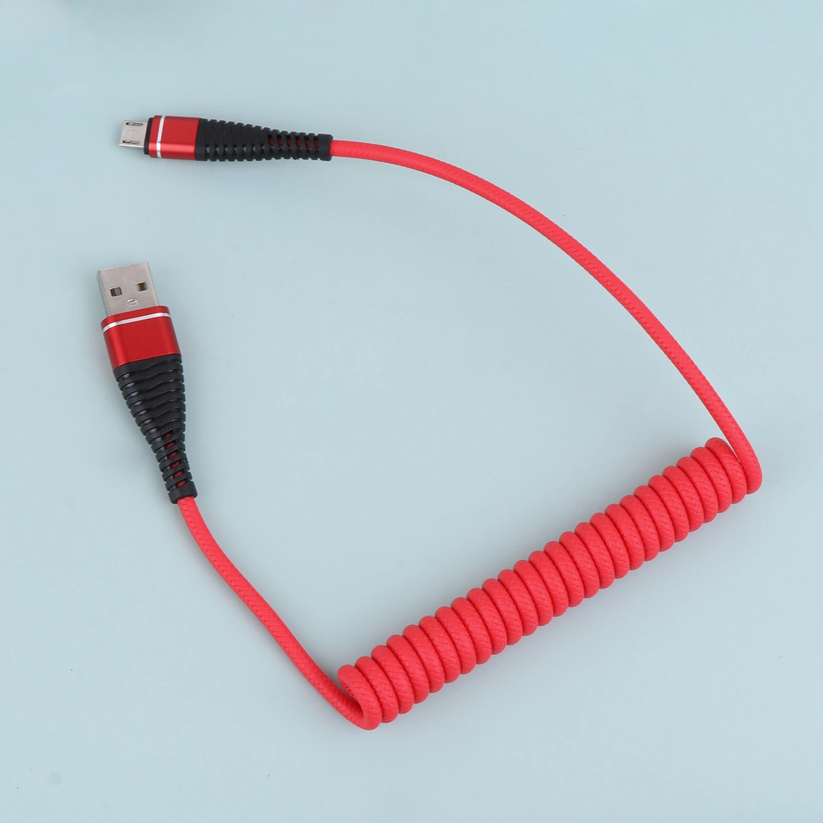 Telescopic Mobile Phone Charging Cable Portable Data Line Useful Data Transmission Charger for Android (Android, Red)