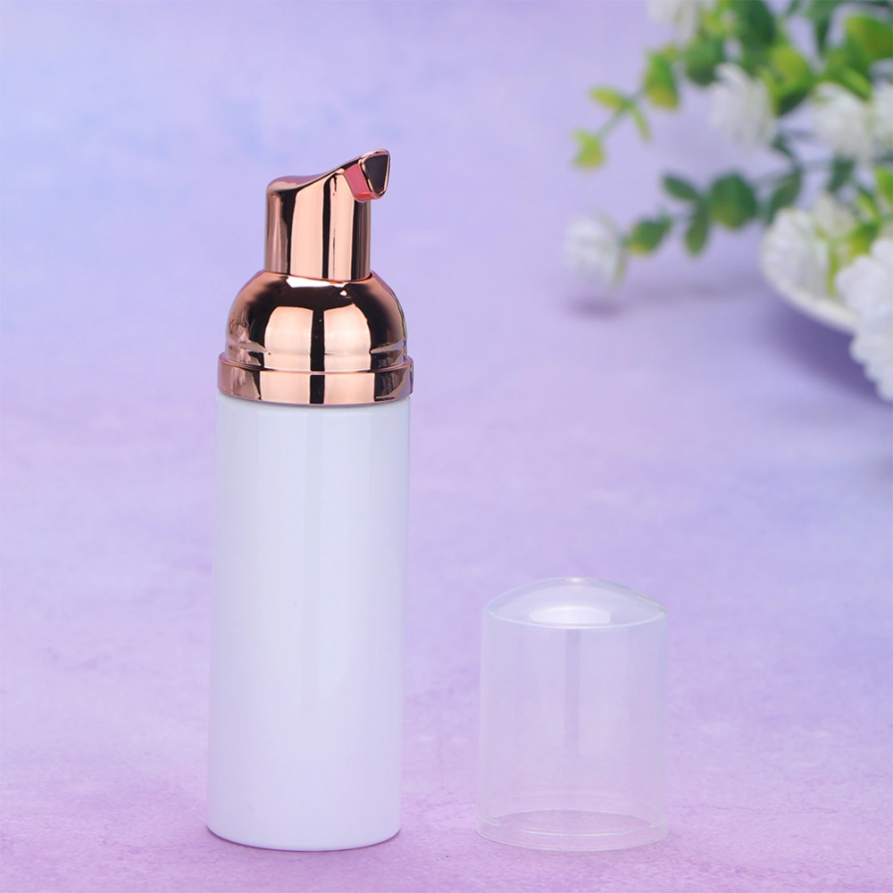 6pcs Creative 50ml Pump Bottle Dispenser Home Travel Bubble Making Bottle (White, Rose Gold Pump Head)