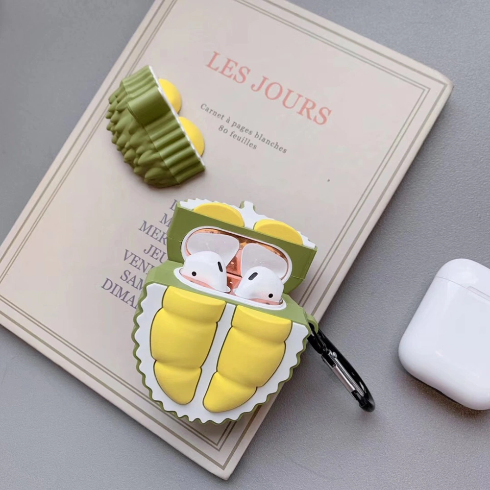 Fashion Durian Shaped Headset Storage Case Silicone Cover Portable Airpods Cover Universal Protective Case Compatible for Apple Airpods