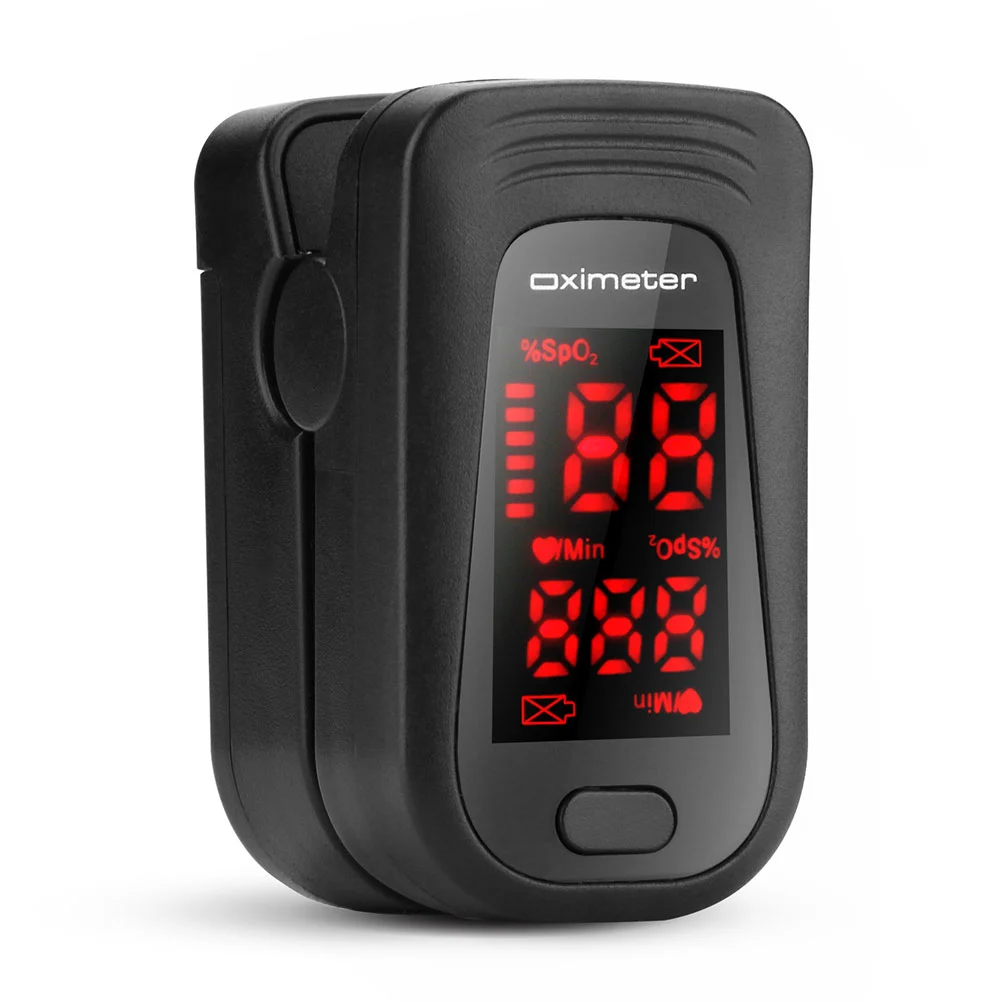 Finger Clip Oximetry Heart Rate Monitor Fingertip Pulse Blood Pressure Oximeter without Battery (Black)