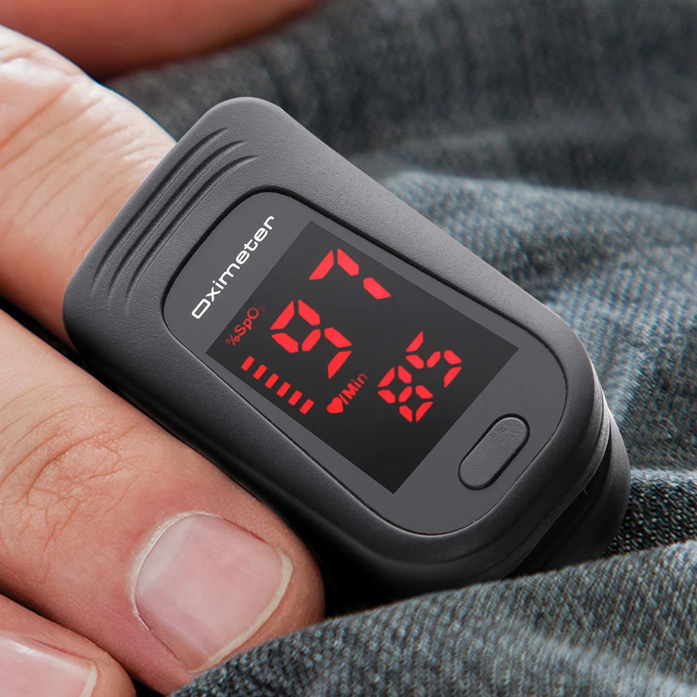 Finger Clip Oximetry Heart Rate Monitor Fingertip Pulse Blood Pressure Oximeter without Battery (Black)