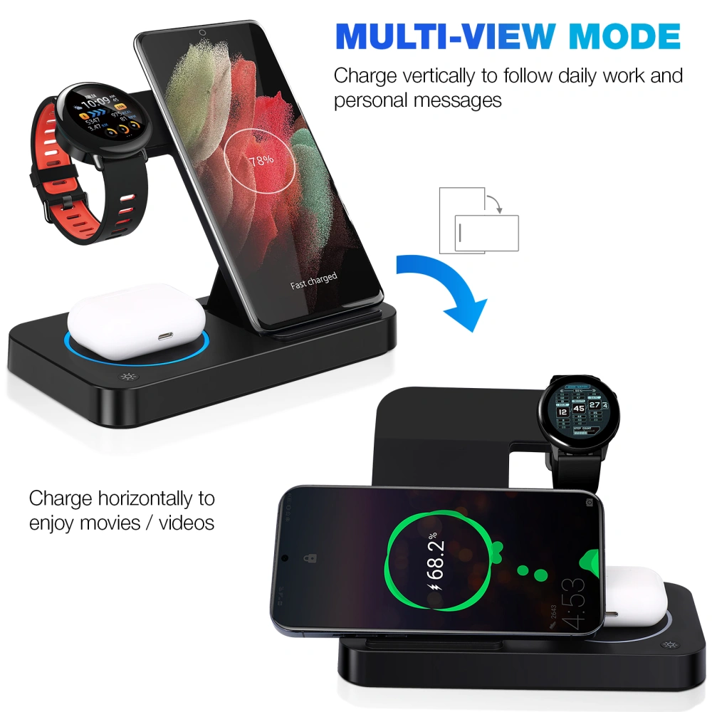 1 Wireless Charger Phone Charging Accessory 3-in-1 Charger Stand Compatible with Samsung Watch Phone Headset