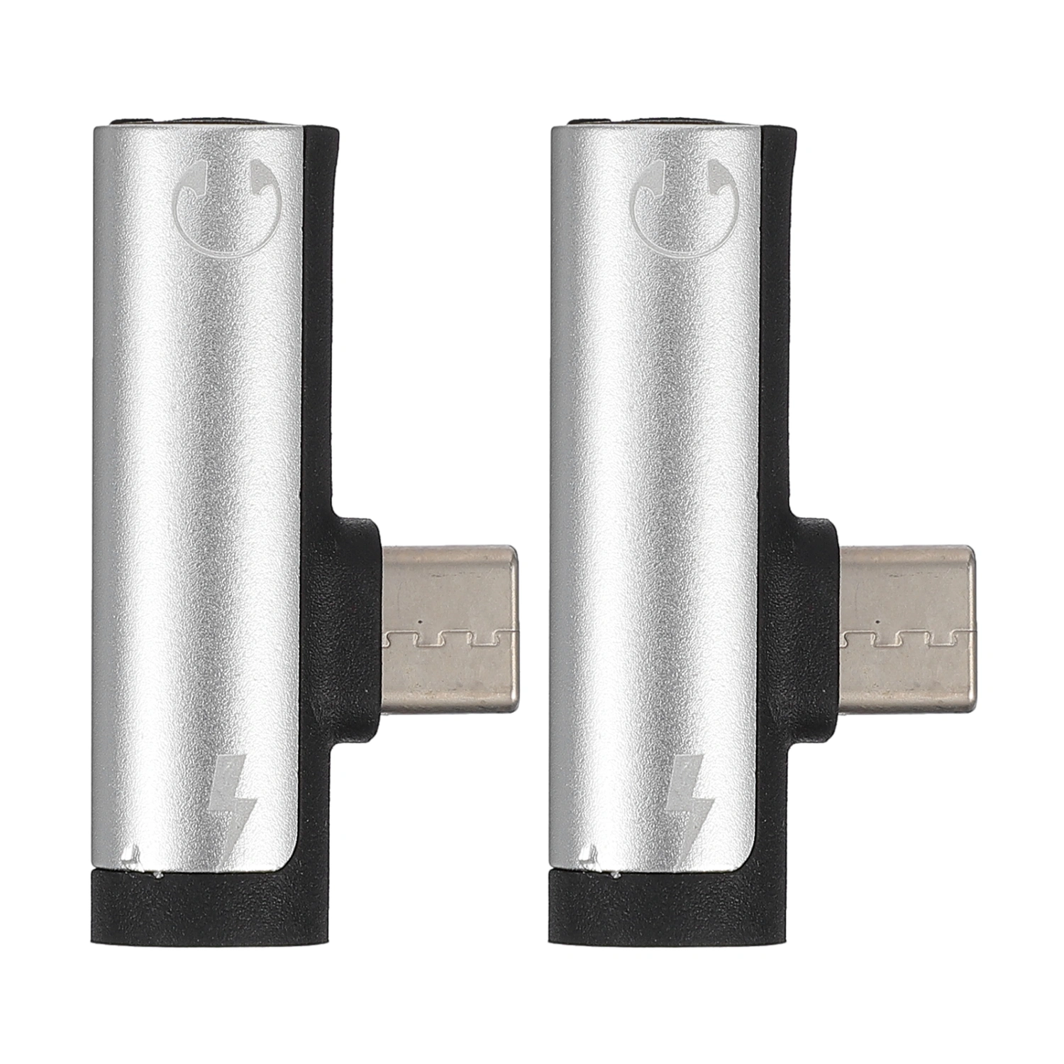 2pcs Headphone Adapter 2-in-1 Type C to 3.5mm Audio Adapter and Fast Charging