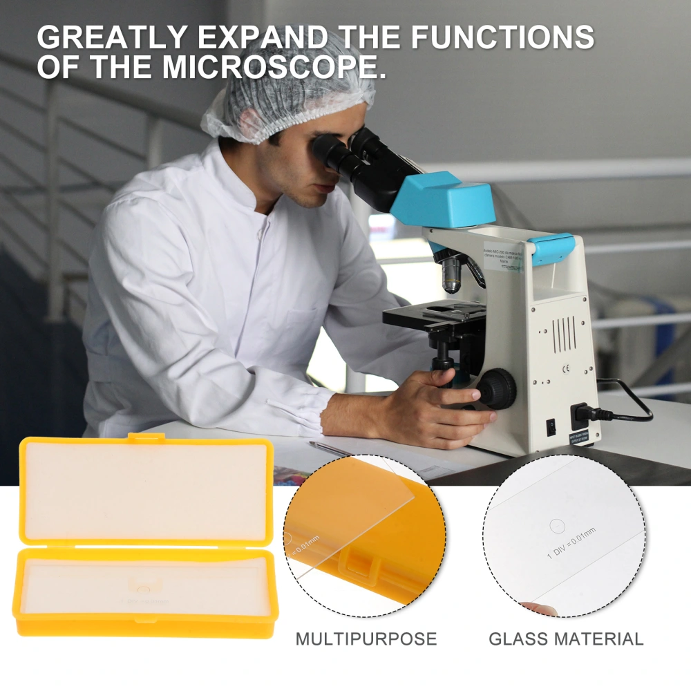 Crosshair Microscope Camera Slide Multifunction Plate Accurate Calibration Slide with Storage Box