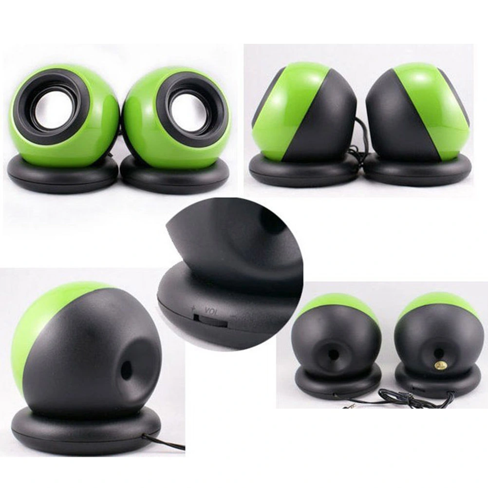 1 Pair Computer Speakers Usb 3.5mm Mini Multimedia Small Desktop Speaker with Stereo Sound for Laptops and PC or TV (Green)