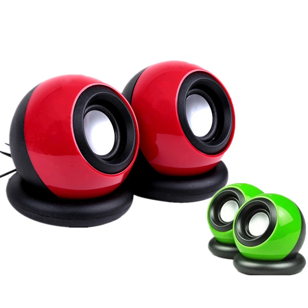 1 Pair Computer Speakers Usb 3.5mm Mini Multimedia Small Desktop Speaker with Stereo Sound for Laptops and PC or TV (Green)