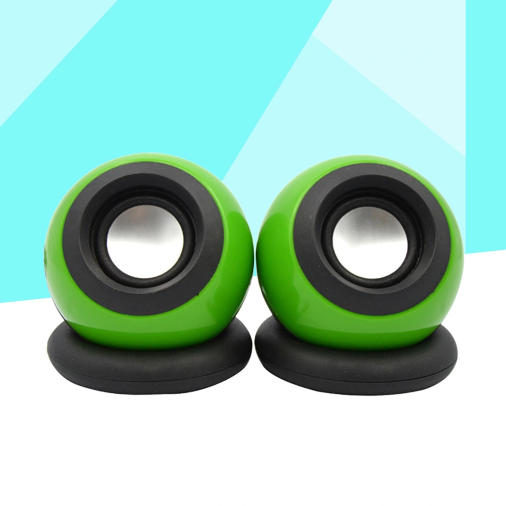 1 Pair Computer Speakers Usb 3.5mm Mini Multimedia Small Desktop Speaker with Stereo Sound for Laptops and PC or TV (Green)