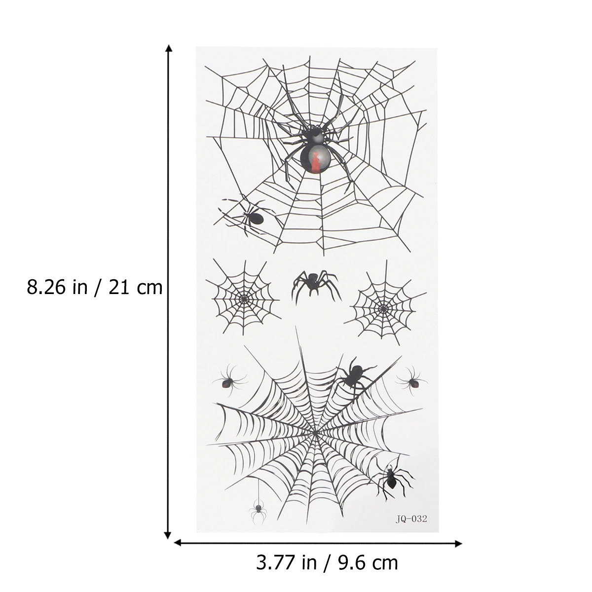 15 Sheets Spider Web Tattoos Decal Halloween Temporary Sticker Horror Face Paste