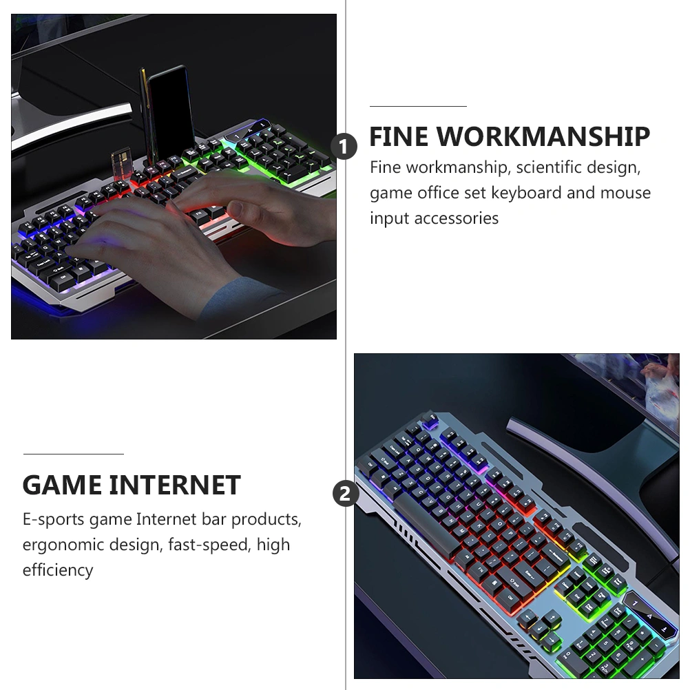 1Pc Gaming Keyboard USB Electronic Mouse Computer Gaming Supply (Black)