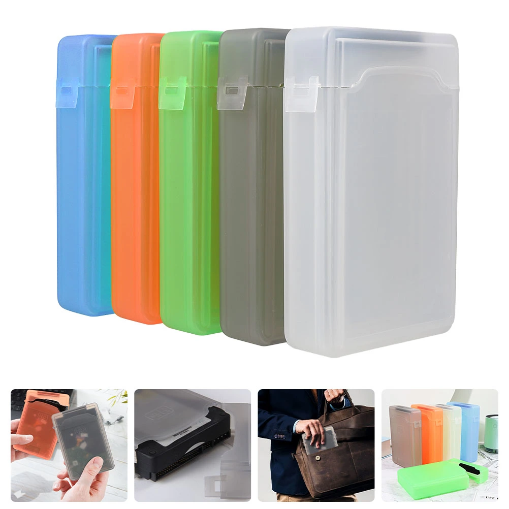 5pcs Portable Hard Drive Protective Cases Plastic Hard Disk Storage Cases