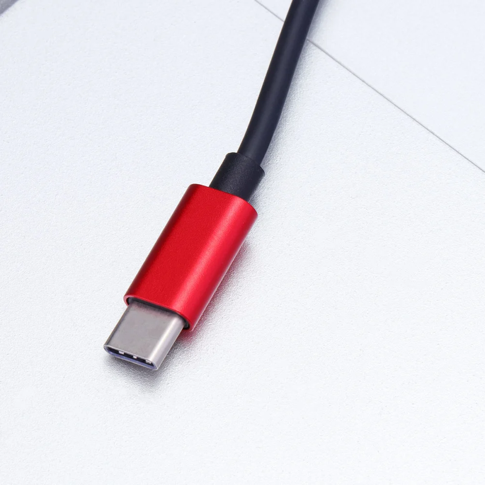 2-in-1USB Type C to 3.5mm Earphone Adapter Charger USB-C Audio Cable 3.5 Jack Headphone Adapter for Phone (Red)