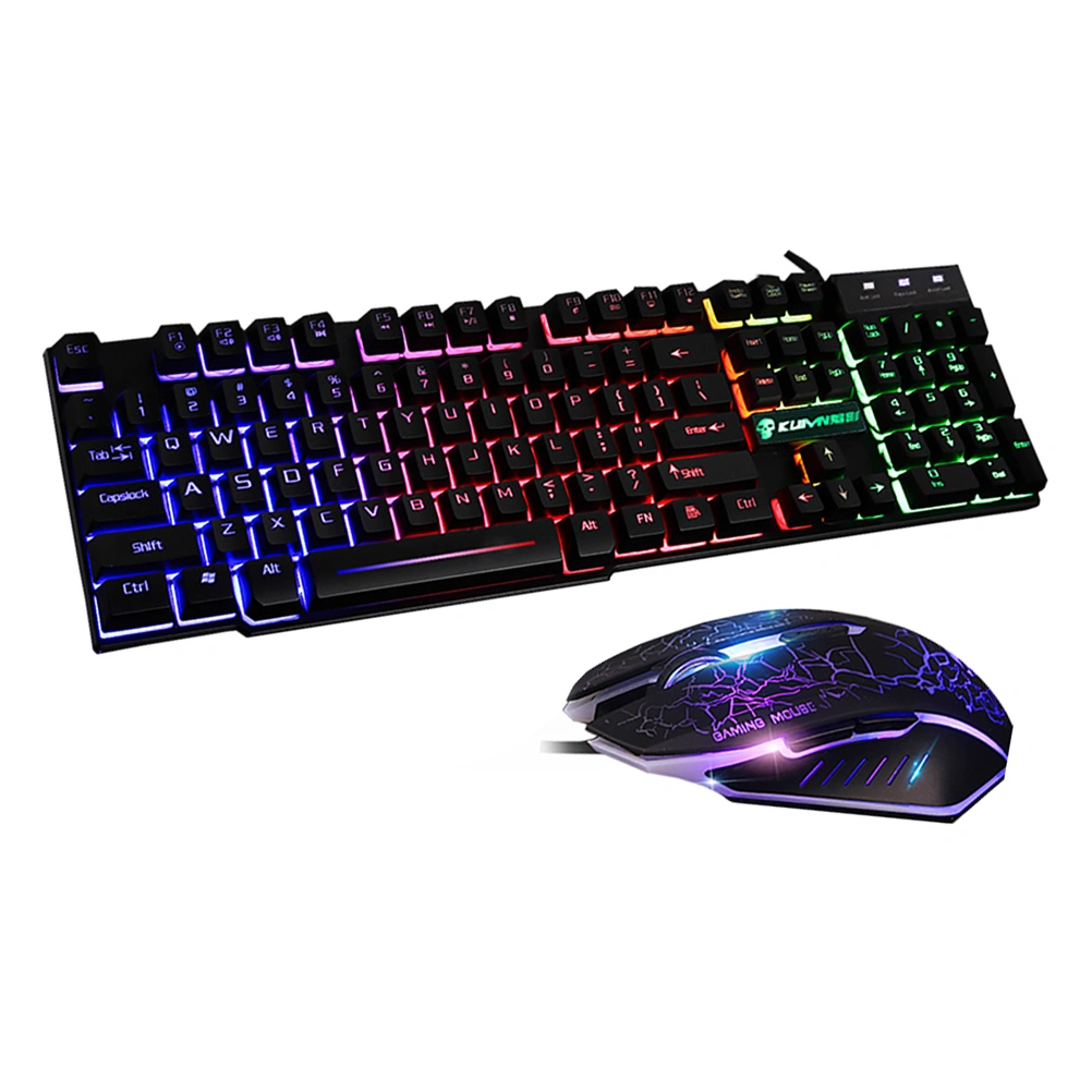1 Set Keyboard and Mouse Wired Keyboard Mouse Backlight Keyboard Mouse Game Keyboard Mouse for Computer (Black)