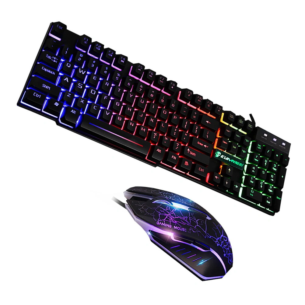1 Set Keyboard and Mouse Wired Keyboard Mouse Backlight Keyboard Mouse Game Keyboard Mouse for Computer (Black)