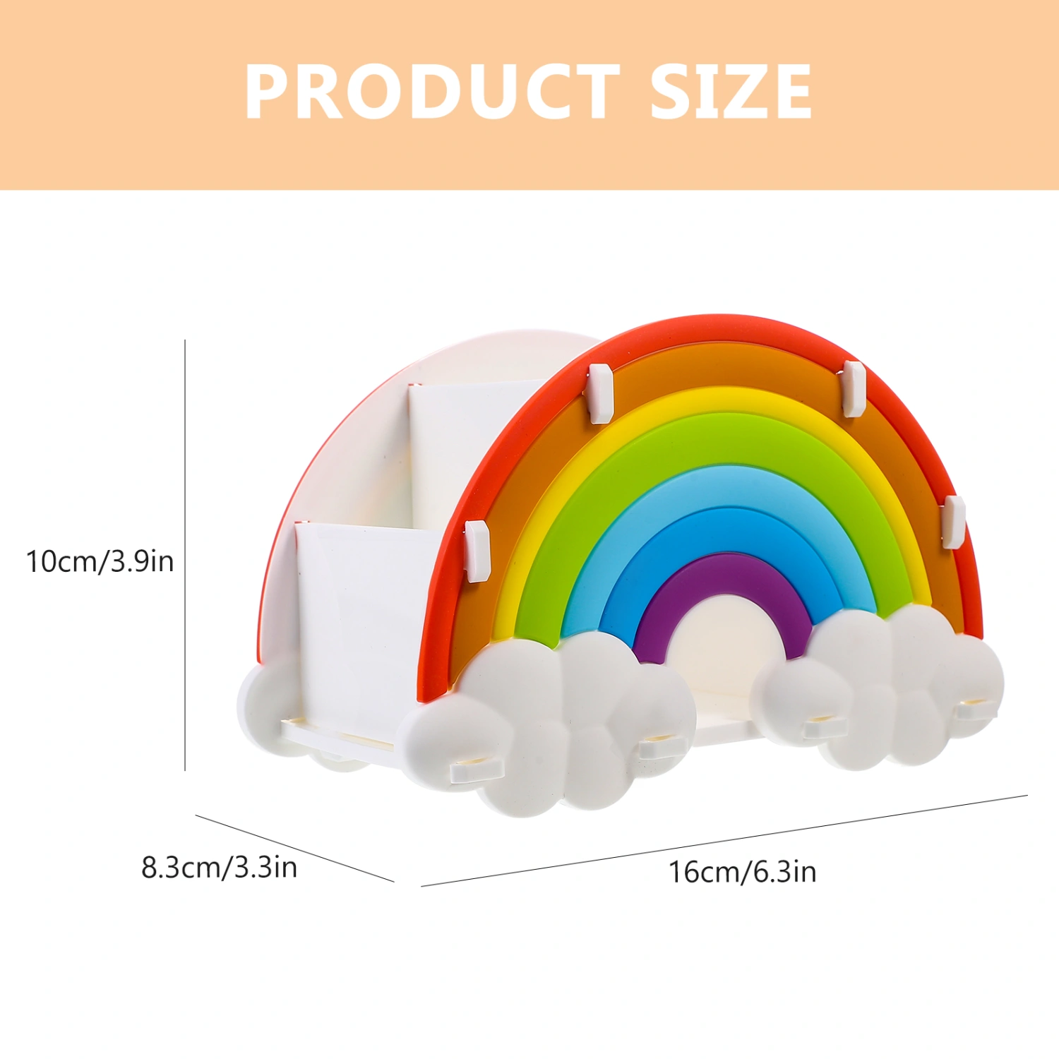Pencil Holder Desk Pen Organizer Office Desktop Supplies Organizer Rainbow Pen Holder 3 Grid