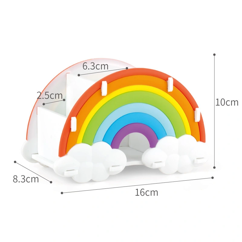 Pencil Holder Desk Pen Organizer Office Desktop Supplies Organizer Rainbow Pen Holder 3 Grid