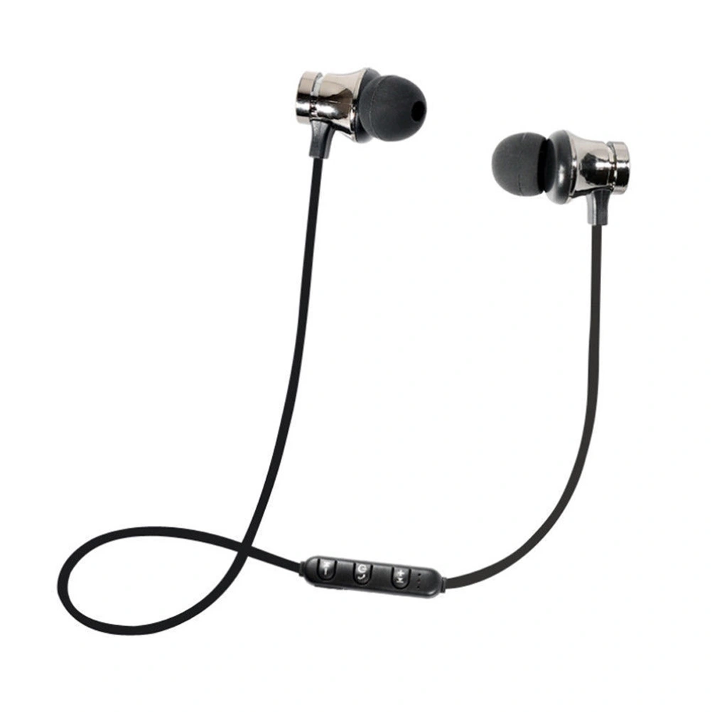 4.1 Headset Handsfree Wireless Earbuds Earphones Noise Canceling Stereo In Ear Bass Magnet Absorption Headphones (Silver)