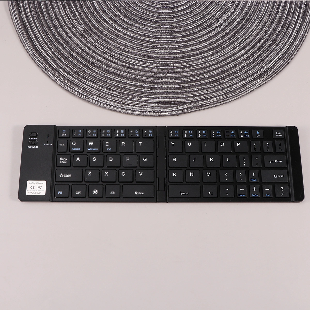 Foldable Wireless Keyboard Ultrathin Tablet Notebook Keyboard Portable TV Wireless Keyboard (Black)