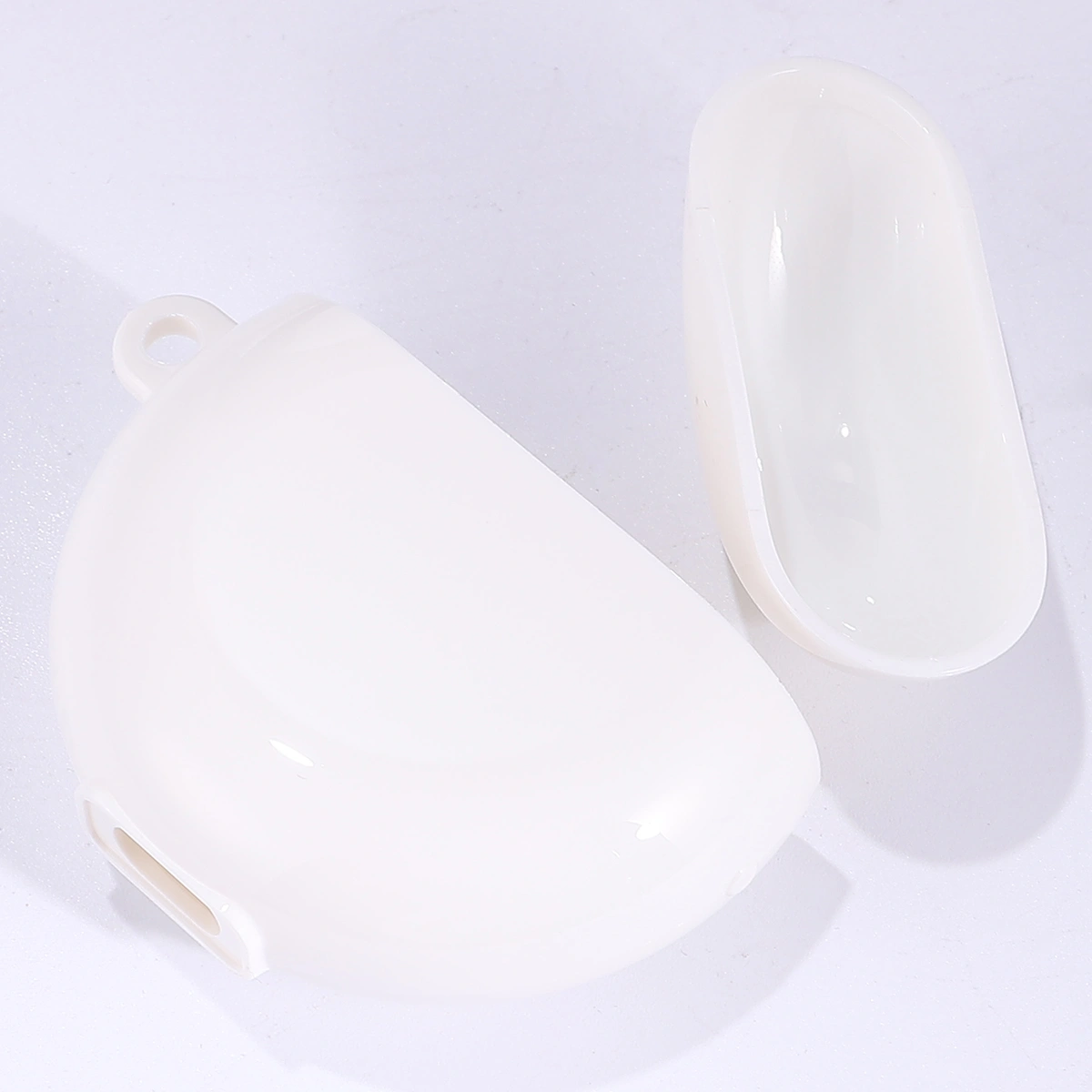 Earphone Protective Cover TPU Wireless Earphone Protective Shell Earbuds Case with Hook Compatible for Huawei Freebuds 3 White
