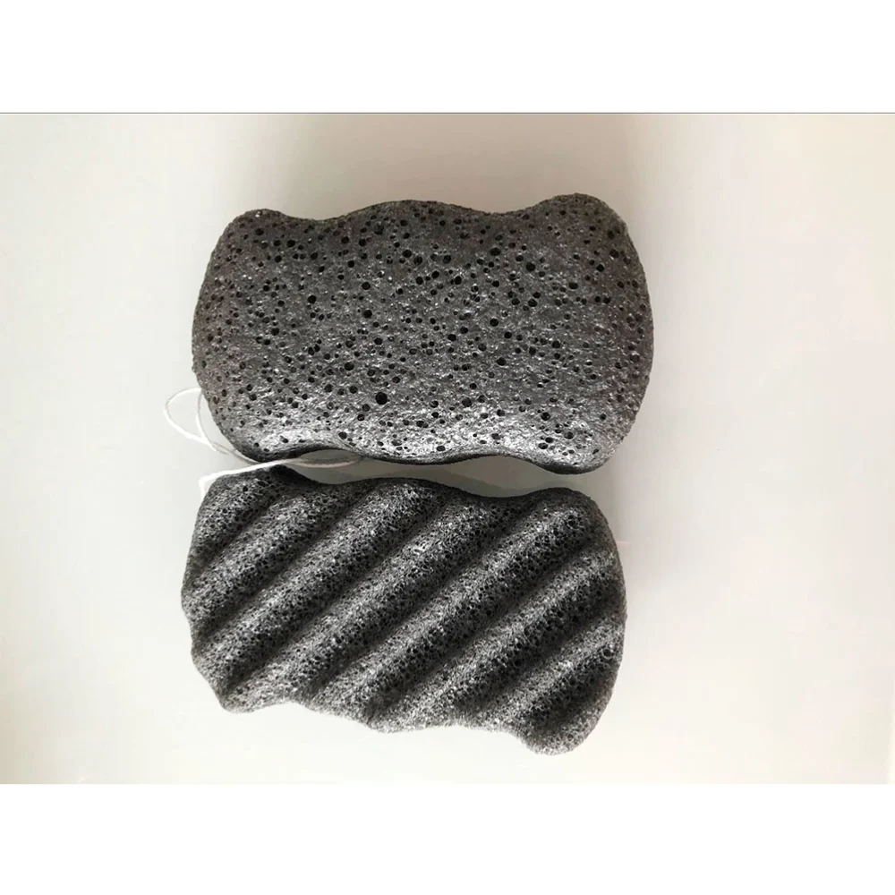 4 Pcs Konjac Sponge Body and Facial Sponge Exfoliator Cleansing Sponge for Skin Care (Black)