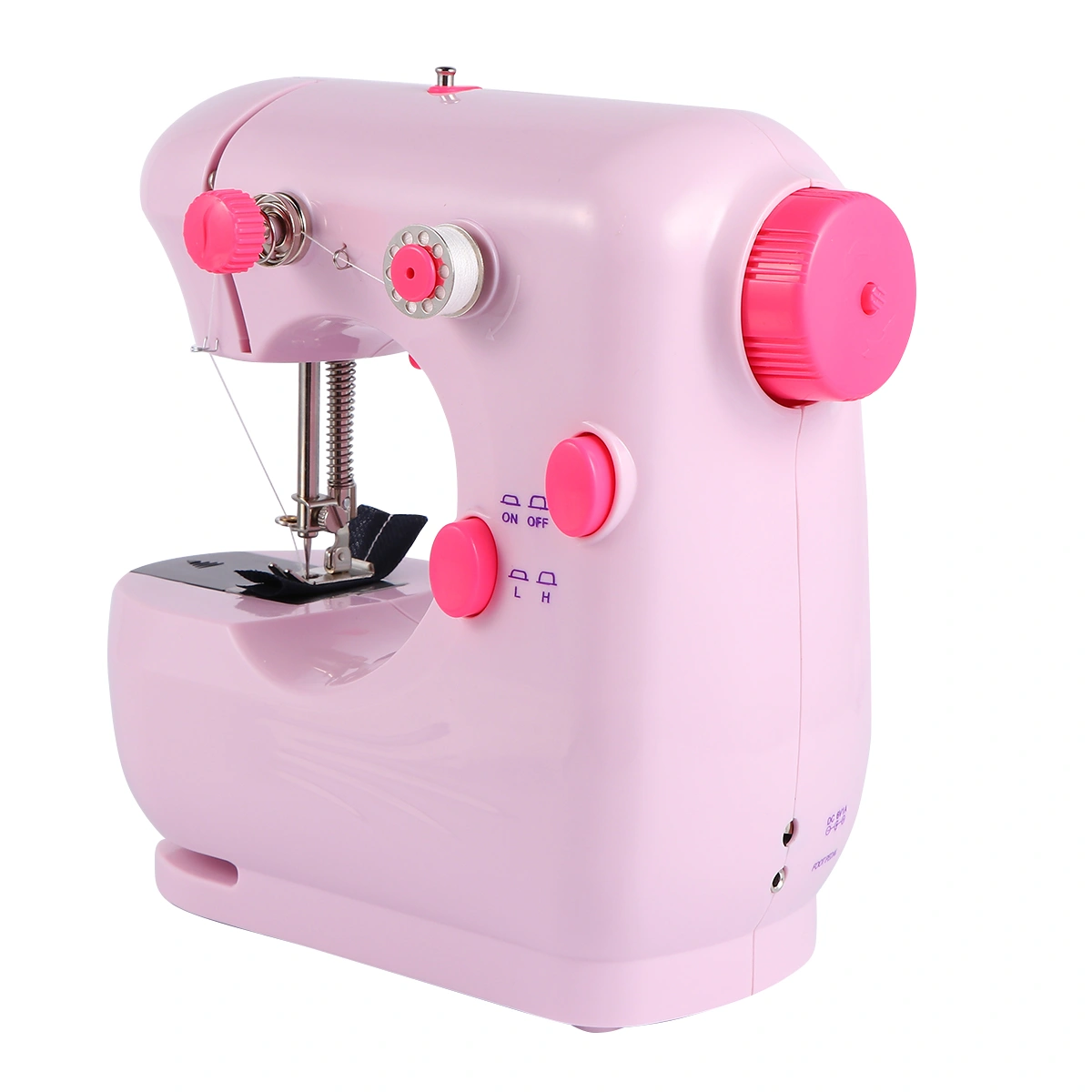 1pc Household Multi-function Sewing Machine Electric Mini Sewing Machine Mini Sewing Machine with US Plug (Pink)