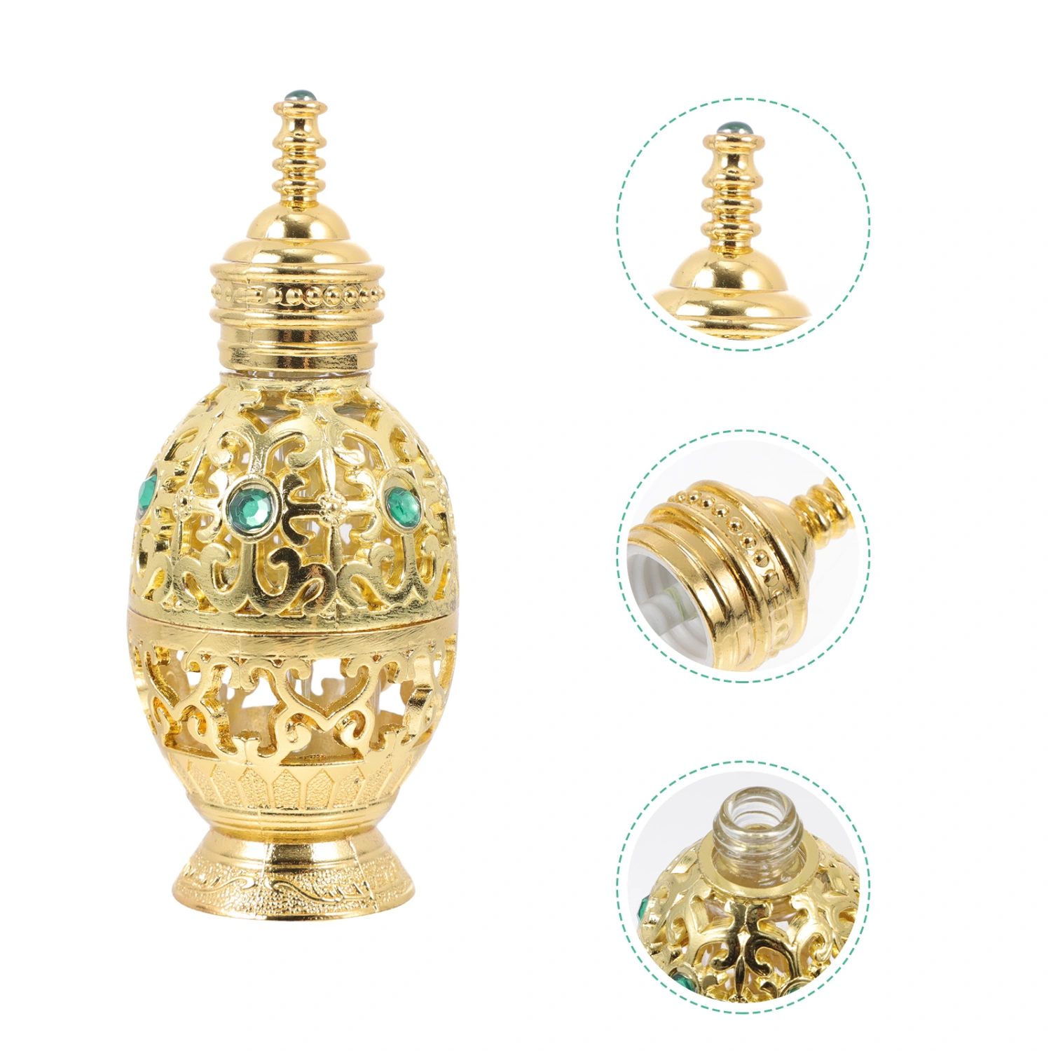 1Pc Perfume Bottle Golden Middle Eastern Perfume Separate Fragrance Bottle 10ml