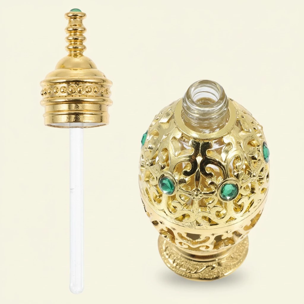1Pc Perfume Bottle Golden Middle Eastern Perfume Separate Fragrance Bottle 10ml
