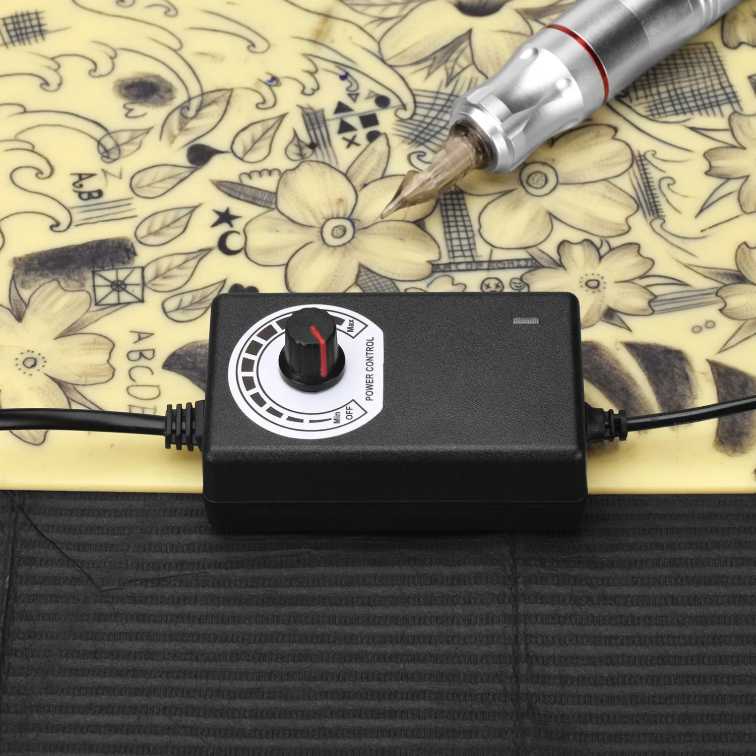 Tattoo Power Supply Adjustable Rotary Knob Tattoo Power Tattoos Power Adapter (US Plug)