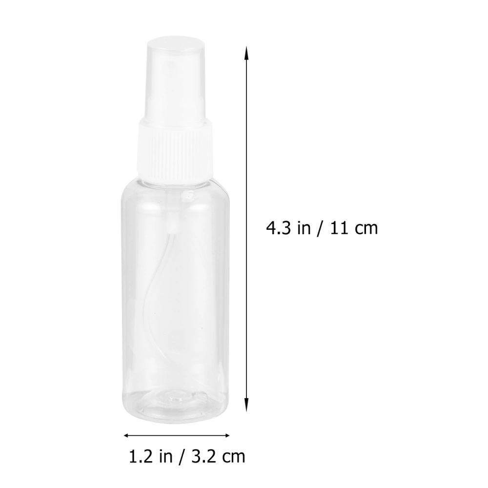 10pcs 50ml Spray Bottle Plastic Small Alcohol Container Disinfection Water Holder Empty Spray Bottle for Home Outdoor (White)