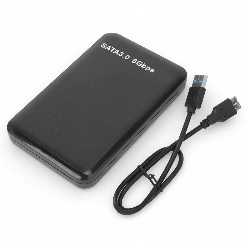 2.5Inch USB3.0 SATA 3.0 High 6Gbps Mobile Hard Drive Disk Portable Enclosure (Black)