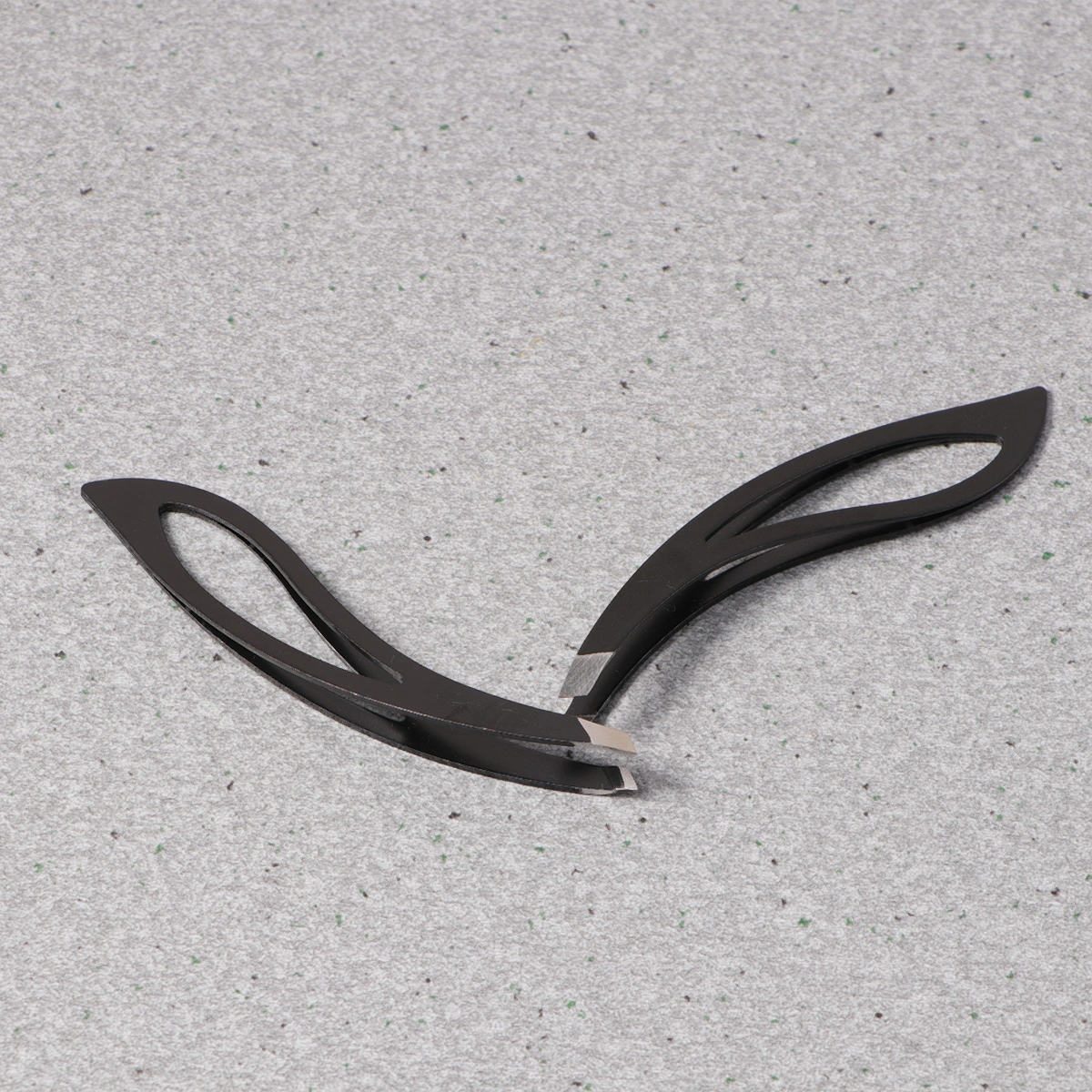 2pcs Stainless Steel Eyebrow Clip Eyebrow Tweezers Eyebrow Tool Slant Tip for Men and Women (Black)
