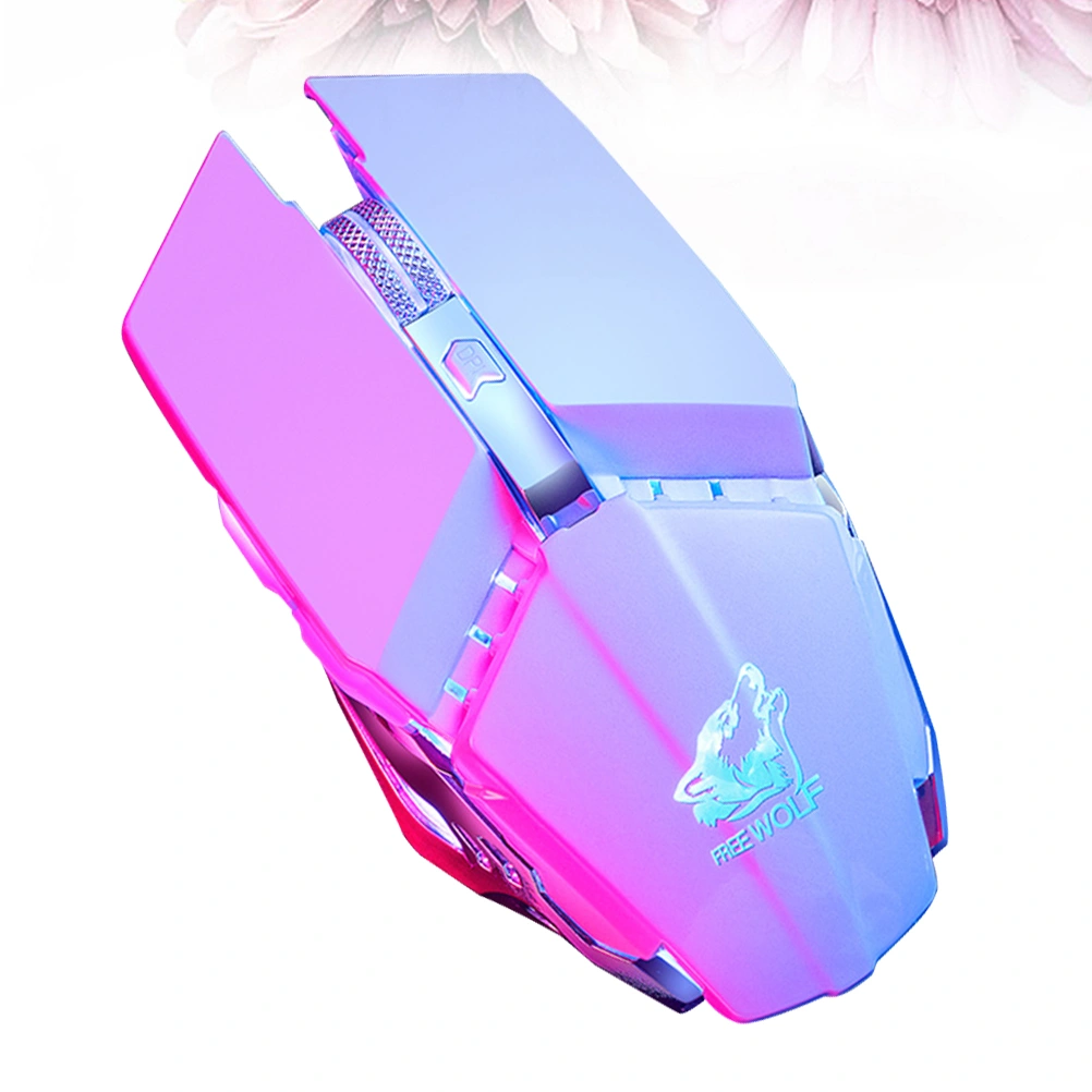 1pc Wireless Mouse USB Rechargeable Luminous Mechanical Game Mouse Usb Optical Mice (White)