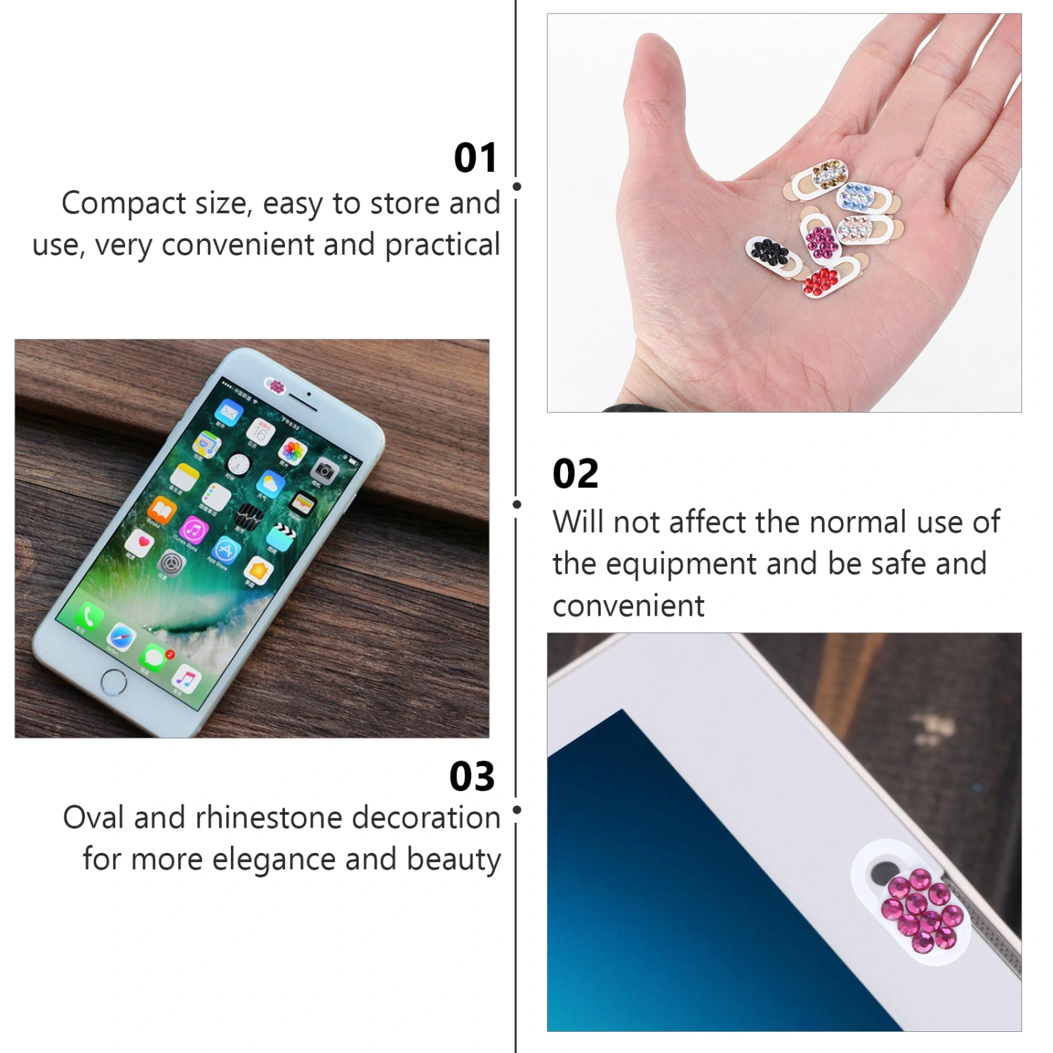 6Pcs Phone Camera Covers Laptop Webcam Cover Privacy Protective Stickers