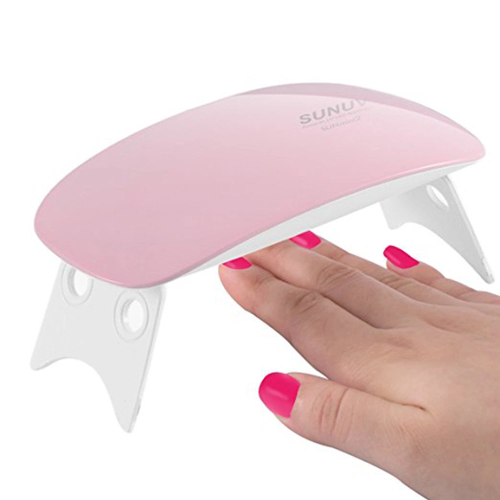 SUNmini 6W LED UV Nail Dryer Curing Lamp Light Portable for Gel Based Polishes Manicure/Pedicure 2 Timing Setting 45s/60s (Pink)