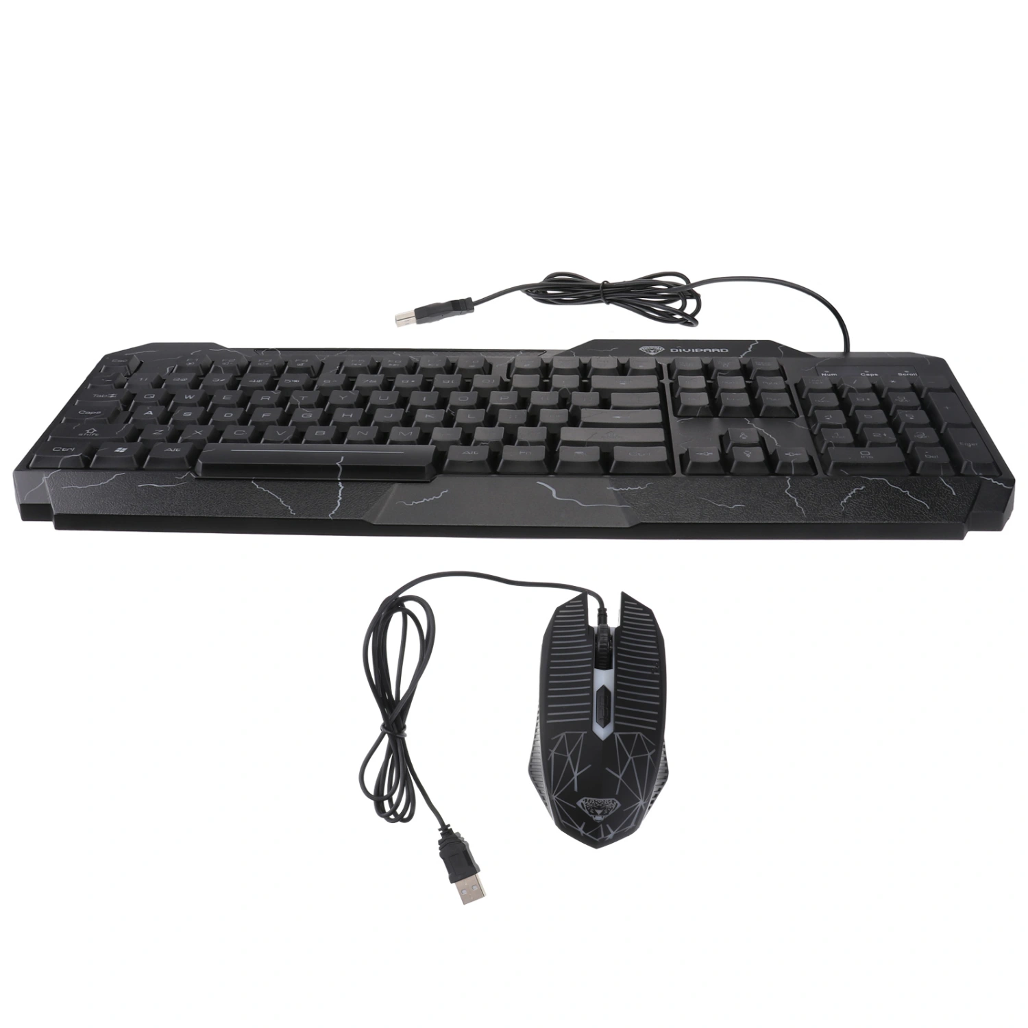 1Set Wired Backlit Mechanical Keyboard with Mouse USB Keyboard Comfortable Keyboard Gaming Keys Comfy Mouse (Black)