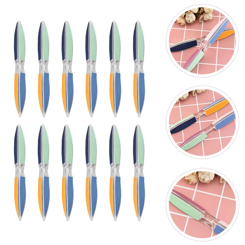 12Pcs Manicure Hexagonal Abrasive Strip Nail File Manicure Salon Nail Files