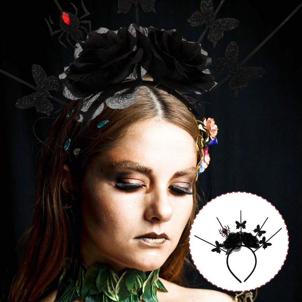 Halloween Spider Headband Halloween Party Head Piece Rose Headband Festival Head Piece (Butterfly Spider)