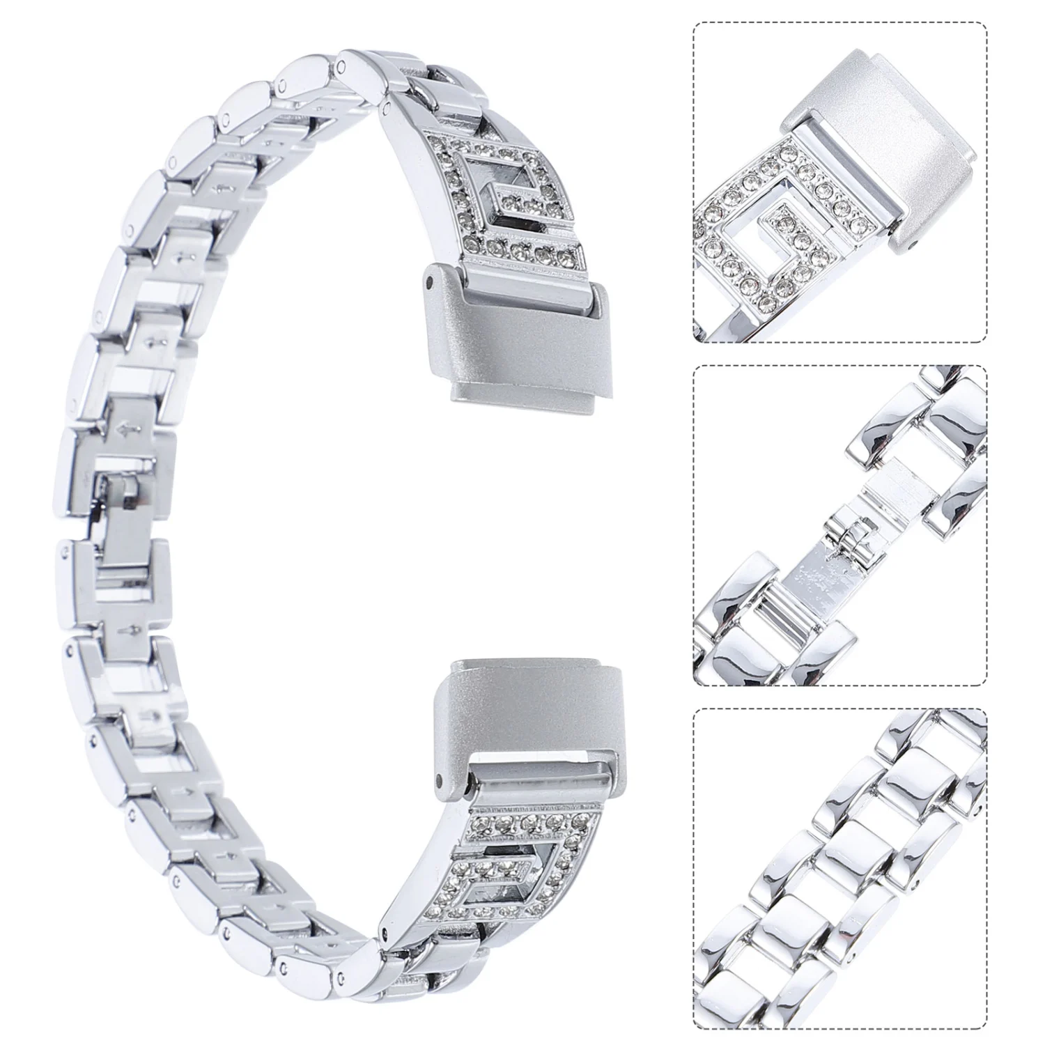 1pc Premium Watch Strap Simple Shiny Watch Strap Practical Zinc Alloy Strap