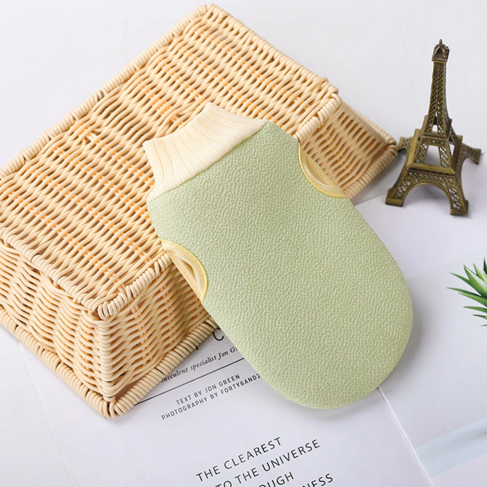 2pcs Bath Towel Gloves Exfoliating Gloves Shower Gloves Universal Shower Mittens Body Exfoliating Massager (Light Green)