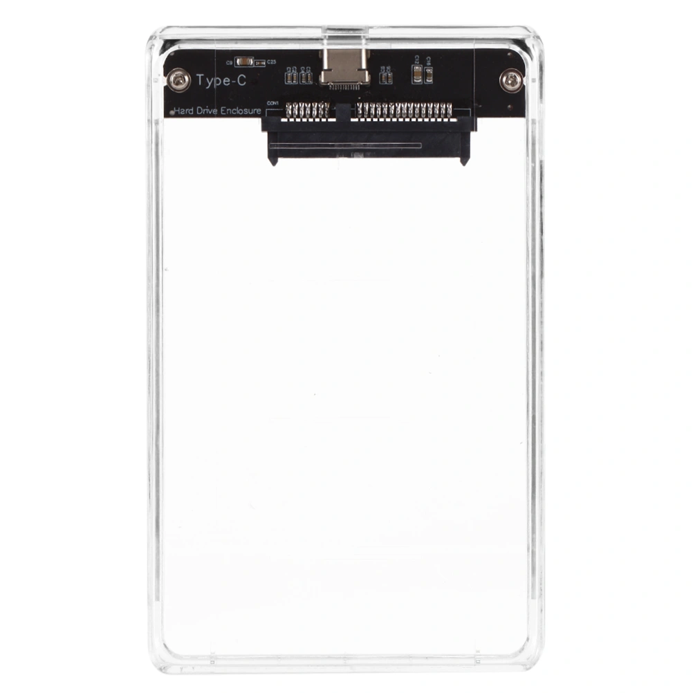 2.5 Inch USB 3.1 Transparent Case Type-C To SATA Hard Drive Enclosure SSD External Enclosure