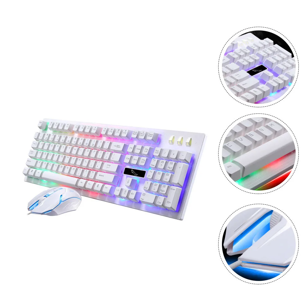 1 Set Wired USB Game Suspension Keyboard Mouse Set Mechanical Mouse Keyboard Kit