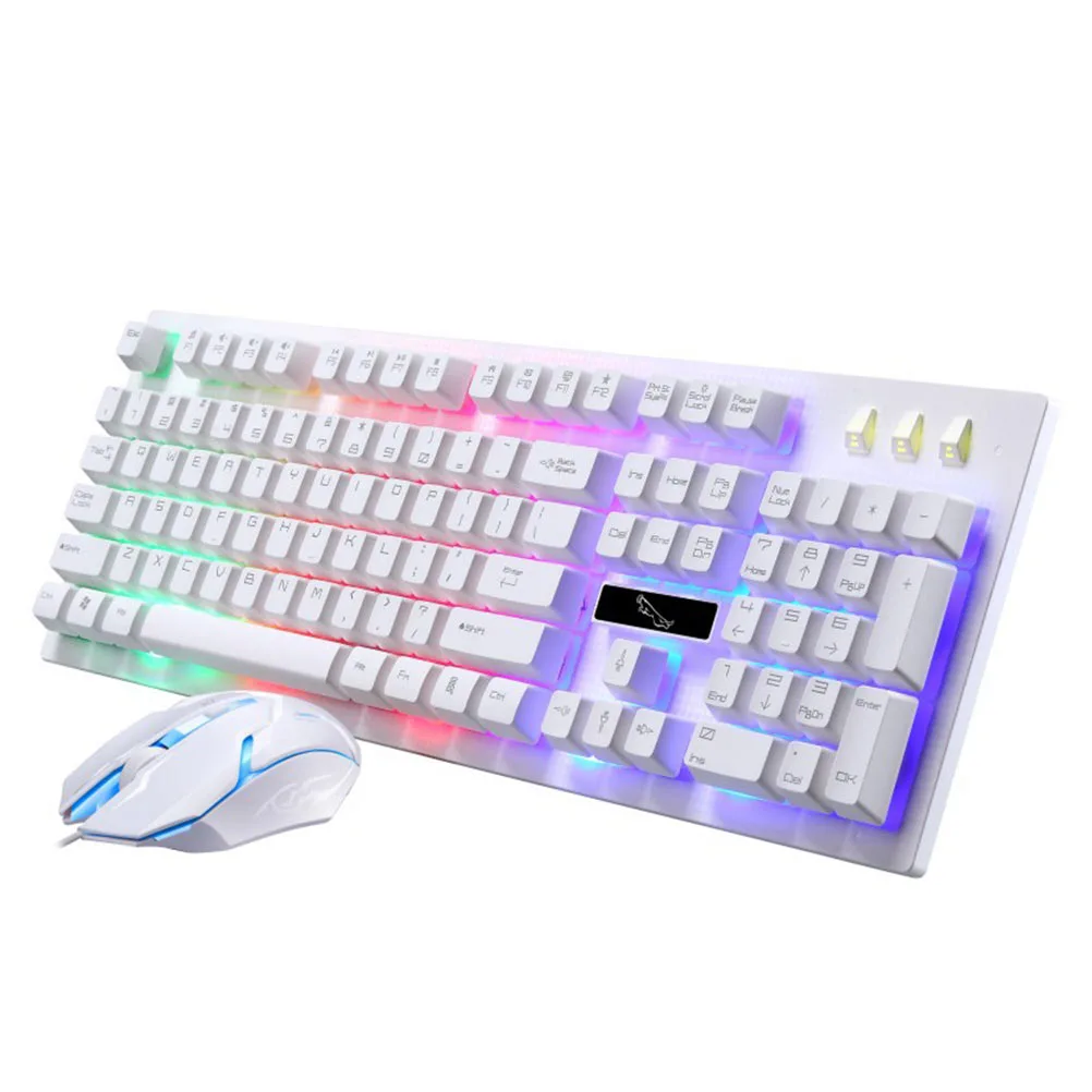1 Set Wired USB Game Suspension Keyboard Mouse Set Mechanical Mouse Keyboard Kit