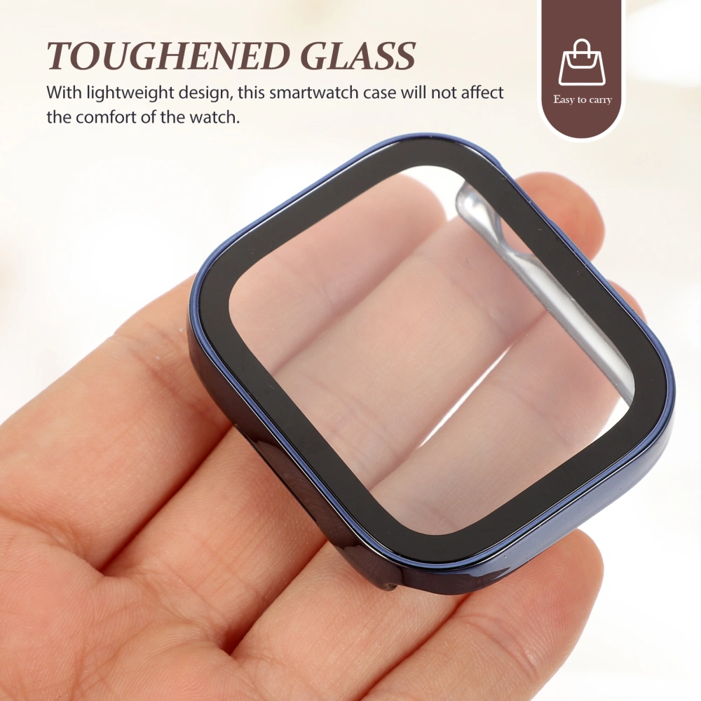 2pcs Built-in Glass Screen Protector Shockproof Watch Cases Compatible with Apple watch7 8