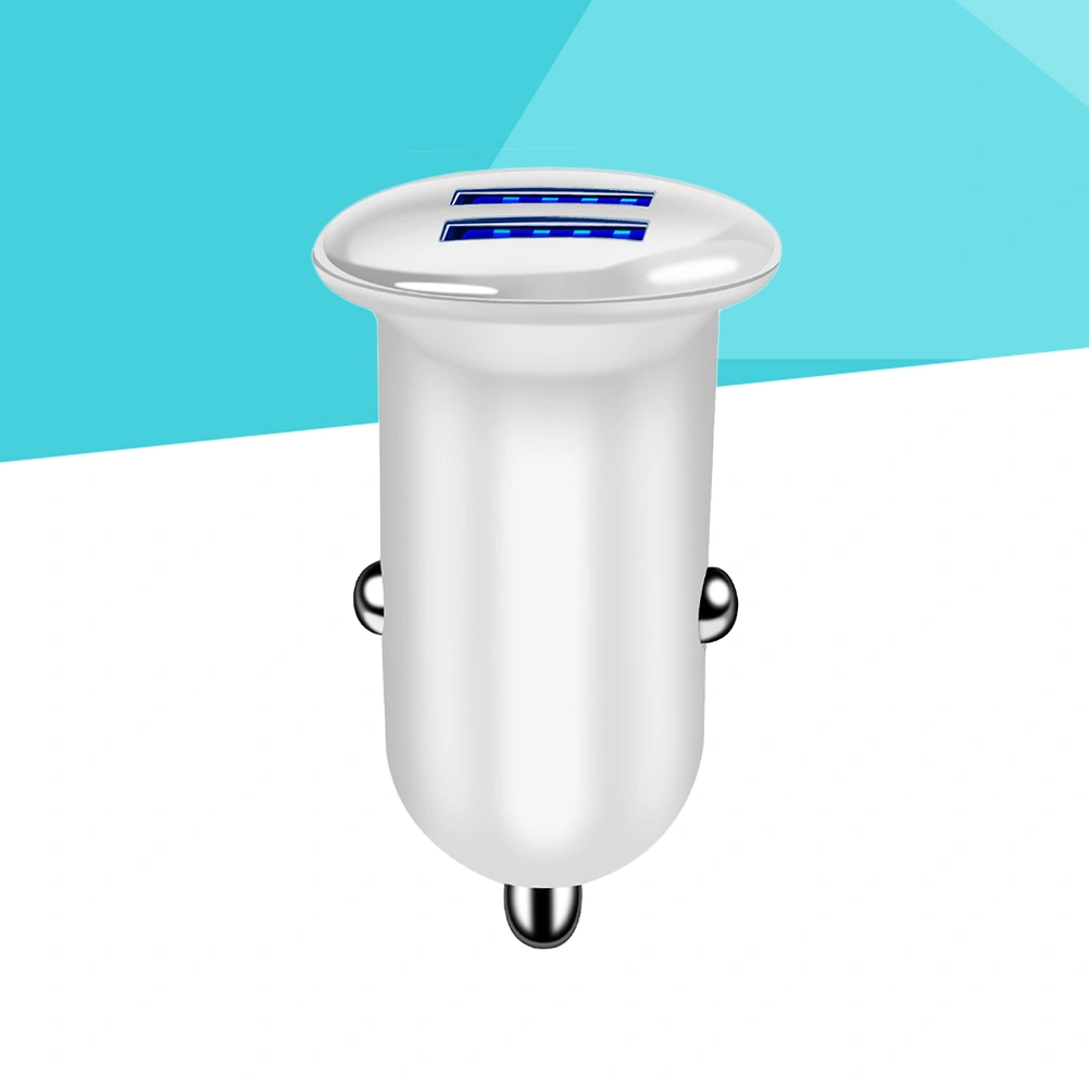 Mini Car Charger Dual USB Ports Fast Charging 3A Car Charger Adapter for iPhone X 8 8 Plus 7 6s Air Mini Galaxy S9 S8 Note 8 S7 (White)