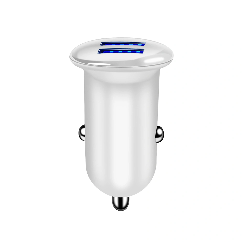 Mini Car Charger Dual USB Ports Fast Charging 3A Car Charger Adapter for iPhone X 8 8 Plus 7 6s Air Mini Galaxy S9 S8 Note 8 S7 (White)