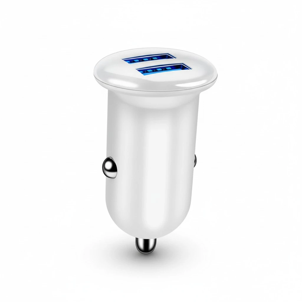 Mini Car Charger Dual USB Ports Fast Charging 3A Car Charger Adapter for iPhone X 8 8 Plus 7 6s Air Mini Galaxy S9 S8 Note 8 S7 (White)