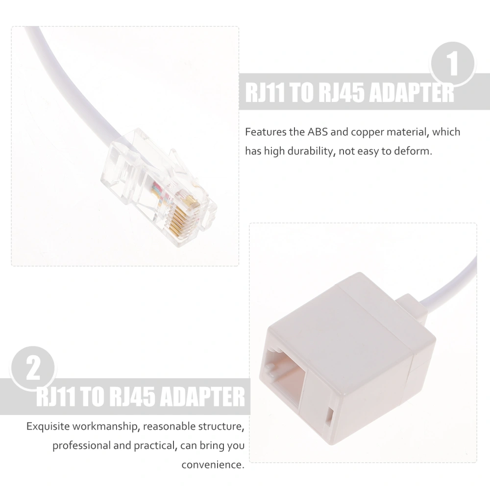 2pcs Rj11 To Rj45 Adapter Telephone To Ethernet Adapter Phone To Ethernet Cable