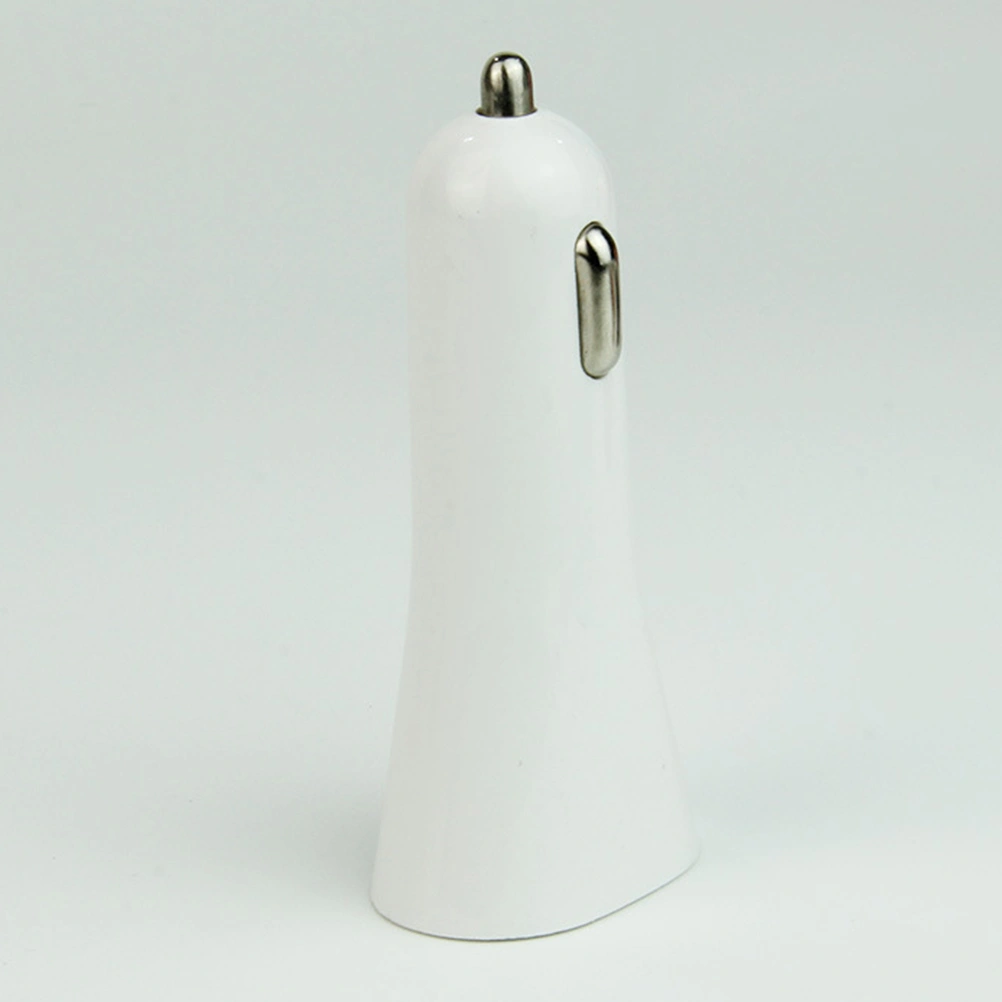 12V 24V Dual USB Socket Multi Function Trumpet Design Car Phone Charger One For Two Car Charger (White)