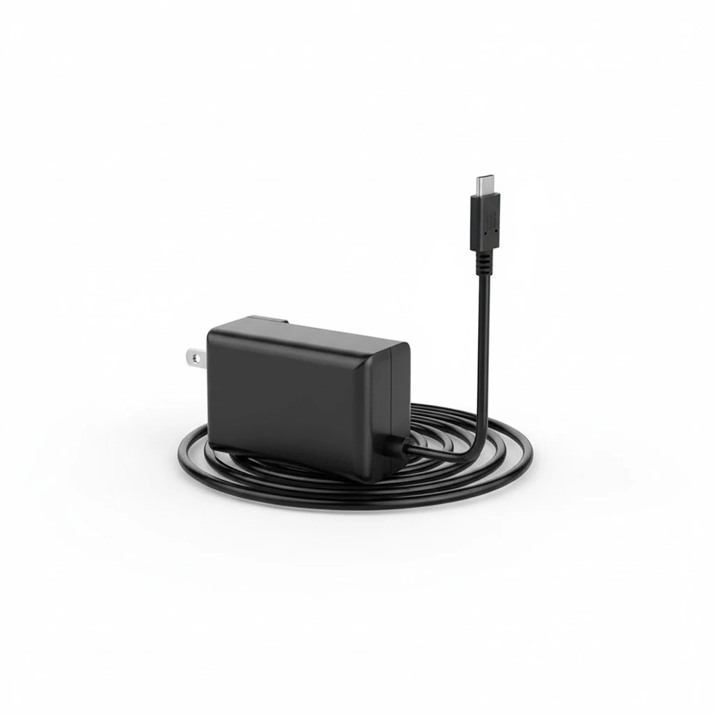 1.5m Type-C Cable Power Adapter Power Supply Power Charger Compatible for Switch with US Plug (Black)