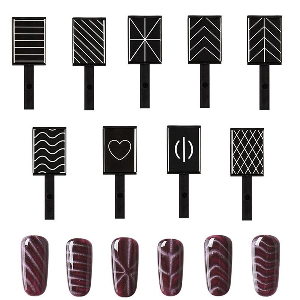 9 Pcs Magnet Plate Stick 3D Cat Eye UV LED Gel Nail Polish Kit Nail Art Tools Manicure Tools